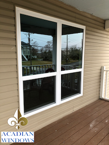 A close up of our vinyl windows in Dauphin Island, Alabama
