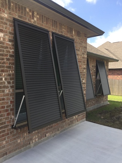 An example of our hurricane shutters Gulf Shores residents love for their protection and style